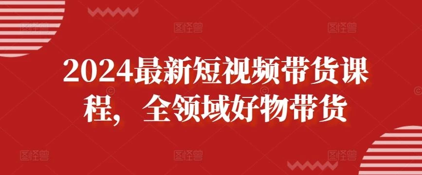 2024最新短视频带货课程,全领域好物带货