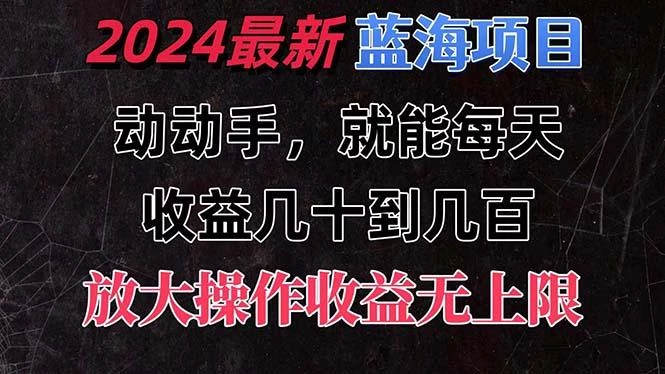 有手就行的2024全新蓝海项目,每天1小时收益几十到几百,可放大操作收...