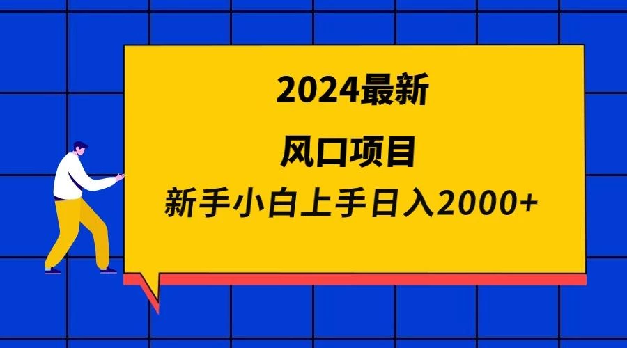 (9483期)2024最新风口项目 新手小白日入2000+