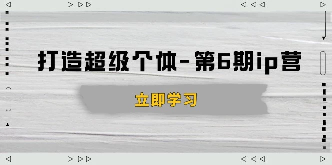 打造 超级个体-第6期ip营:商业认知,产品设计,成交演练,解决知识变现难题