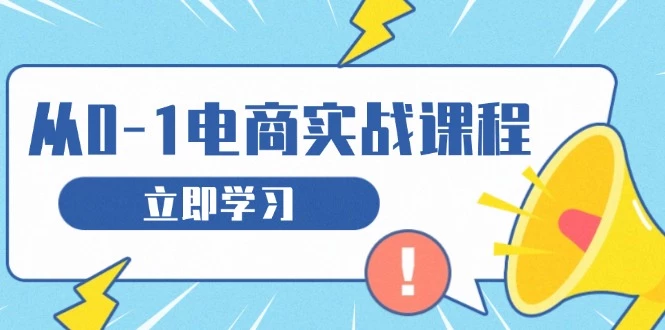 从零做电商实战课程,教你如何获取访客、选品布局,搭建基础运营团队