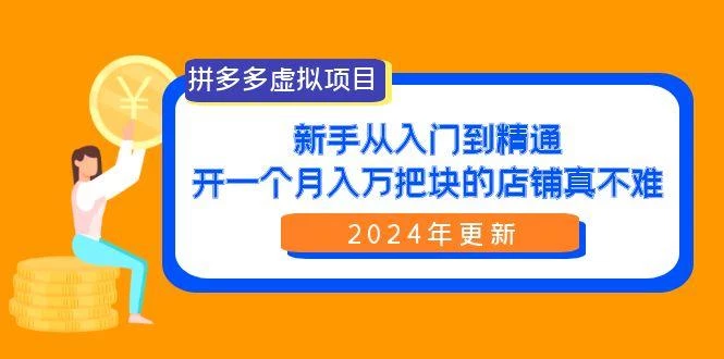 (9744期)拼多多虚拟项目：入门到精通，开一个月入万把块的店铺 真不难(24年更新)