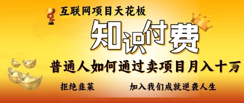 互联网项目天花板,知付付费项目,普通人如何通过卖项目月入十个,拒绝韭菜【揭秘】