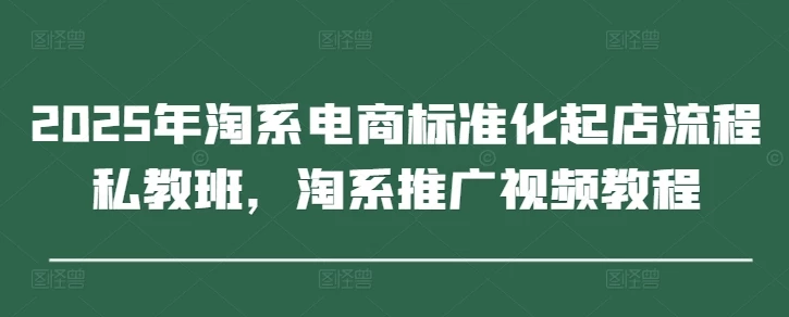 2025年淘系电商标准化起店流程私教班,淘系推广视频教程