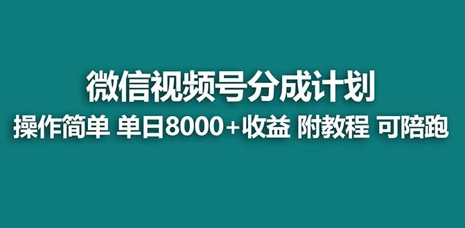 【蓝海项目】视频号分成计划最新玩法,单天收益8000+,附玩法教程,24年...