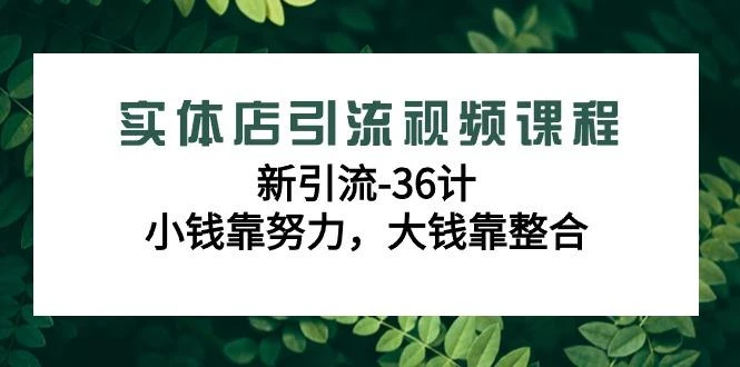 实体店引流视频课程,新引流-36计,小钱靠努力,大钱靠整合(48节-无水印)