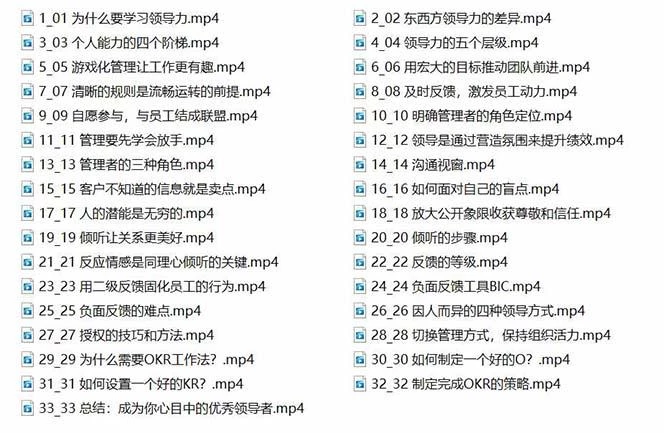 管理者必学的领导力课:教你解决团队沟通和激励难题(33节课)