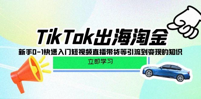 (10035期)TikTok-出海淘金，新手0-1快速入门短视频直播带货等引流到变现的知识