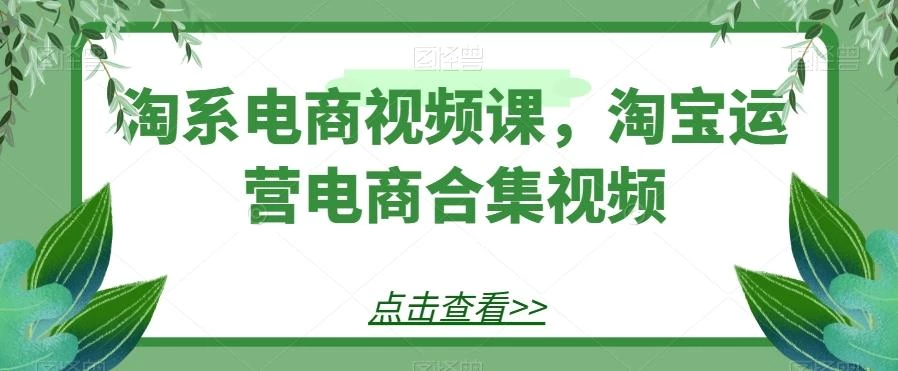 淘系电商视频课,淘宝运营电商合集视频