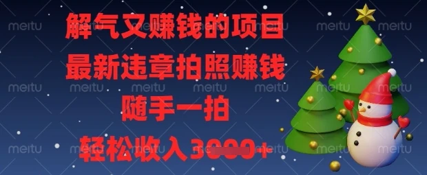 解气又挣钱的项目,最新违章拍照挣钱,随手一拍,轻松收入数张【揭秘】