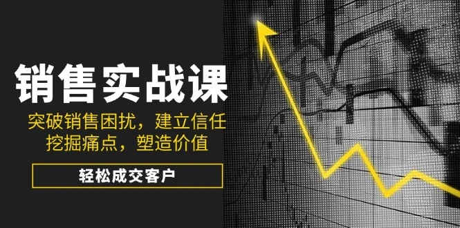 销售实战课,突破销售困扰,建立信任,挖掘痛点,塑造价值,轻松成交客户
