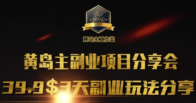 黄岛主副业分享会1期:3天3个副业玩法,速度上车