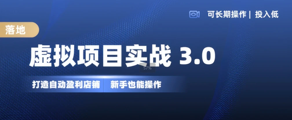 虚拟项目实战3.0,打造自动盈利店铺,可长期操作投入低,新手也能操作