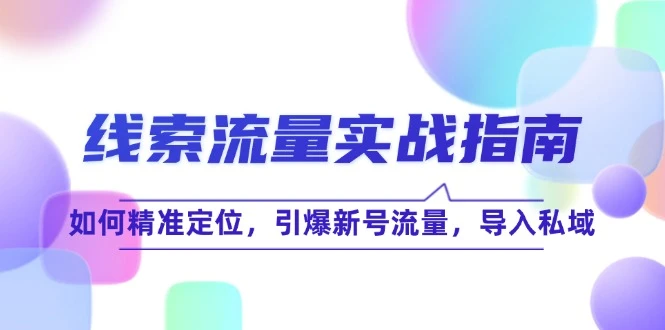 线 索 流 量-实战指南:如何精准定位,引爆新号流量,导入私域