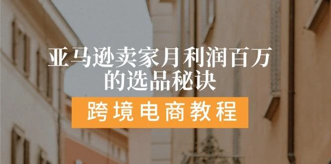 亚马逊卖家月利润百万的选品秘诀: 抓重点/高利润/大方向/大类目/选品...