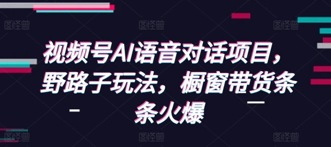 视频号AI语音对话项目,野路子玩法,橱窗带货条条火爆