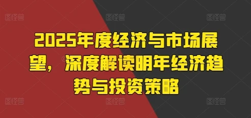 2025年度经济与市场展望,深度解读明年经济趋势与投资策略