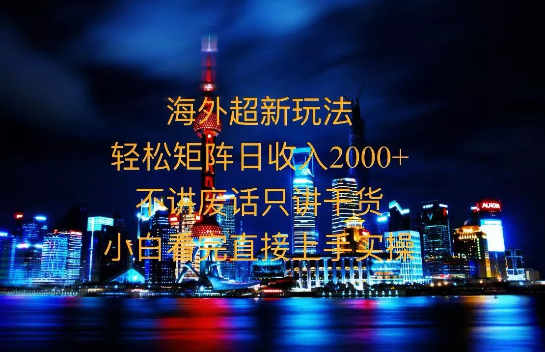 2025全新海外暴力玩法,操作简单,小白轻松上手