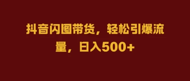 抖音闪图带货,轻松引爆流量,日入几张【揭秘】