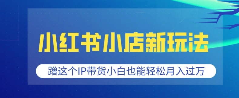 小红书小店新玩法,蹭这个IP带货,小白也能轻松月入过W【揭秘】