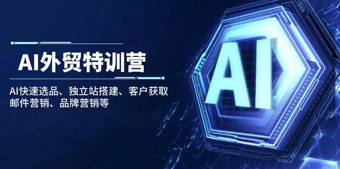 AI外贸特训营:AI快速选品、独立站搭建、客户获取、邮件营销、品牌营销等