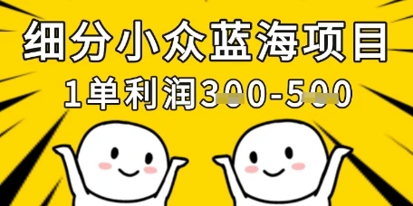 细分小众蓝海项目,一单利润3张,每月收入稳定过1w+