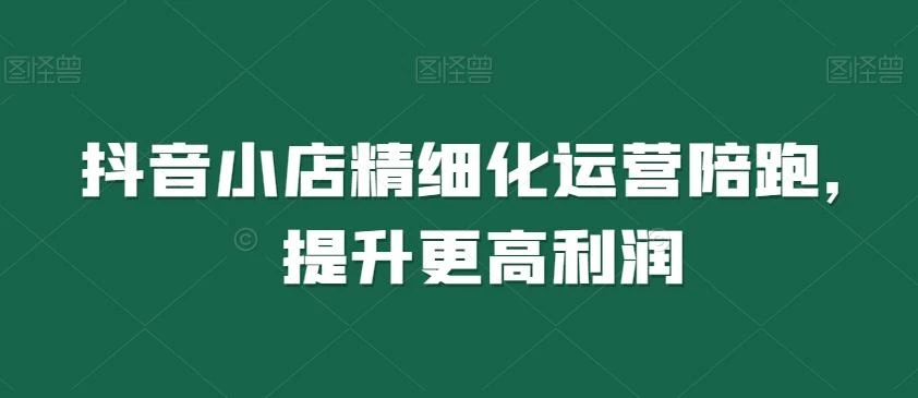 抖音小店精细化运营陪跑,提升更高利润