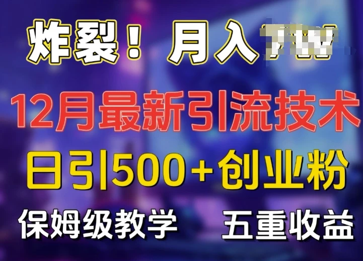 炸裂!揭秘12月最新日引流500+精准创业粉,多重收益保姆级教学