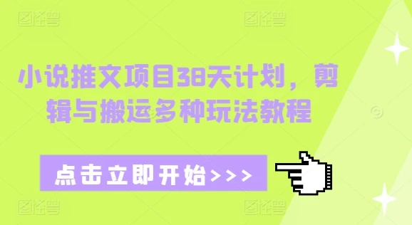 小说推文项目38天计划,剪辑与搬运多种玩法教程