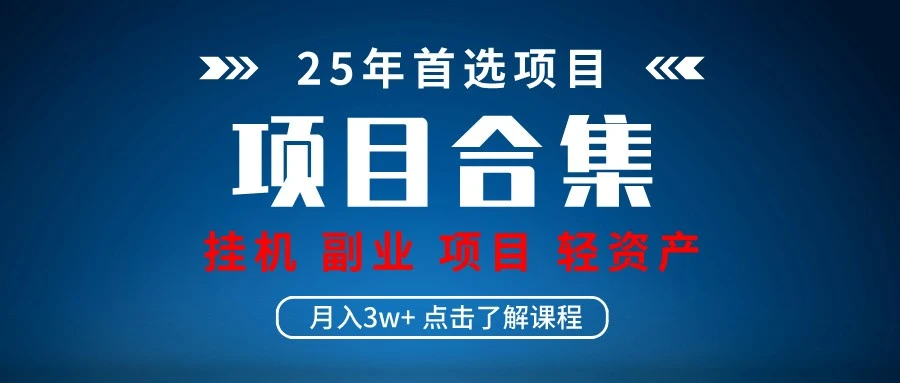 实操项目合集 挂机类型 直播类型 轻资产创业类型 课程分享各项目介绍和原理