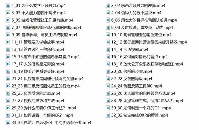 管理者必学的领导力课：教你解决团队沟通和激励难题(33节课)