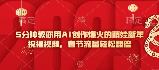 5分钟教你用AI创作爆火的萌娃新年祝福视频,春节流量轻松翻倍