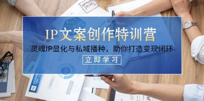 IP文案创作特训营，灵魂IP显化与私域播种，助你打造变现闭环(14节课)