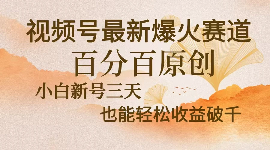 视频号最新爆火赛道,中老年粉深信不疑,百分百原创,新号三天收益轻松...