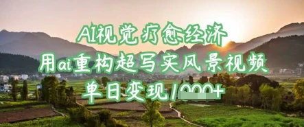 AI视觉疗愈经济：用ai重构超写实风景视频，单日变现多张
